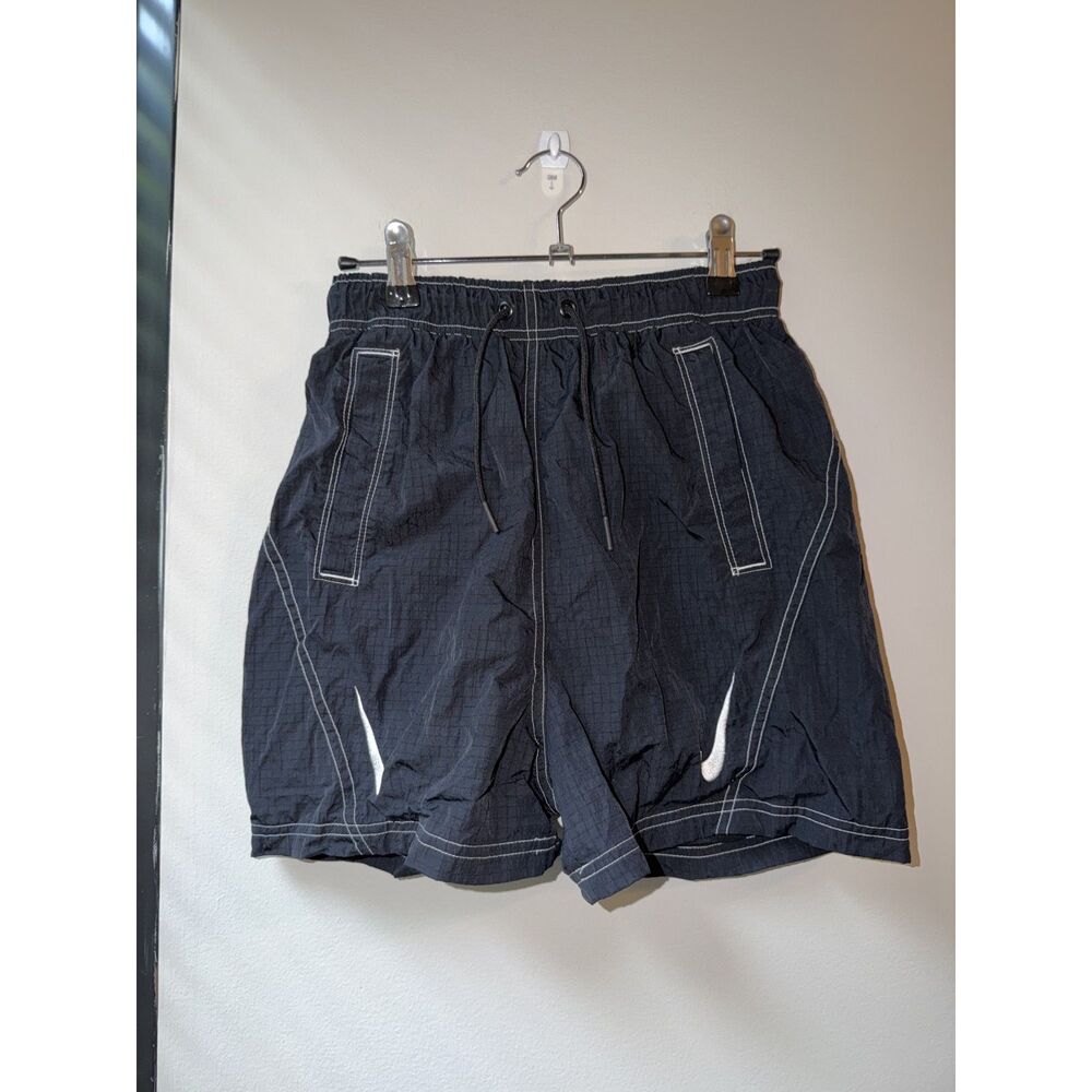 Nike XS Black and White Sportswear Swoosh Women's Woven High-Rise Shorts
